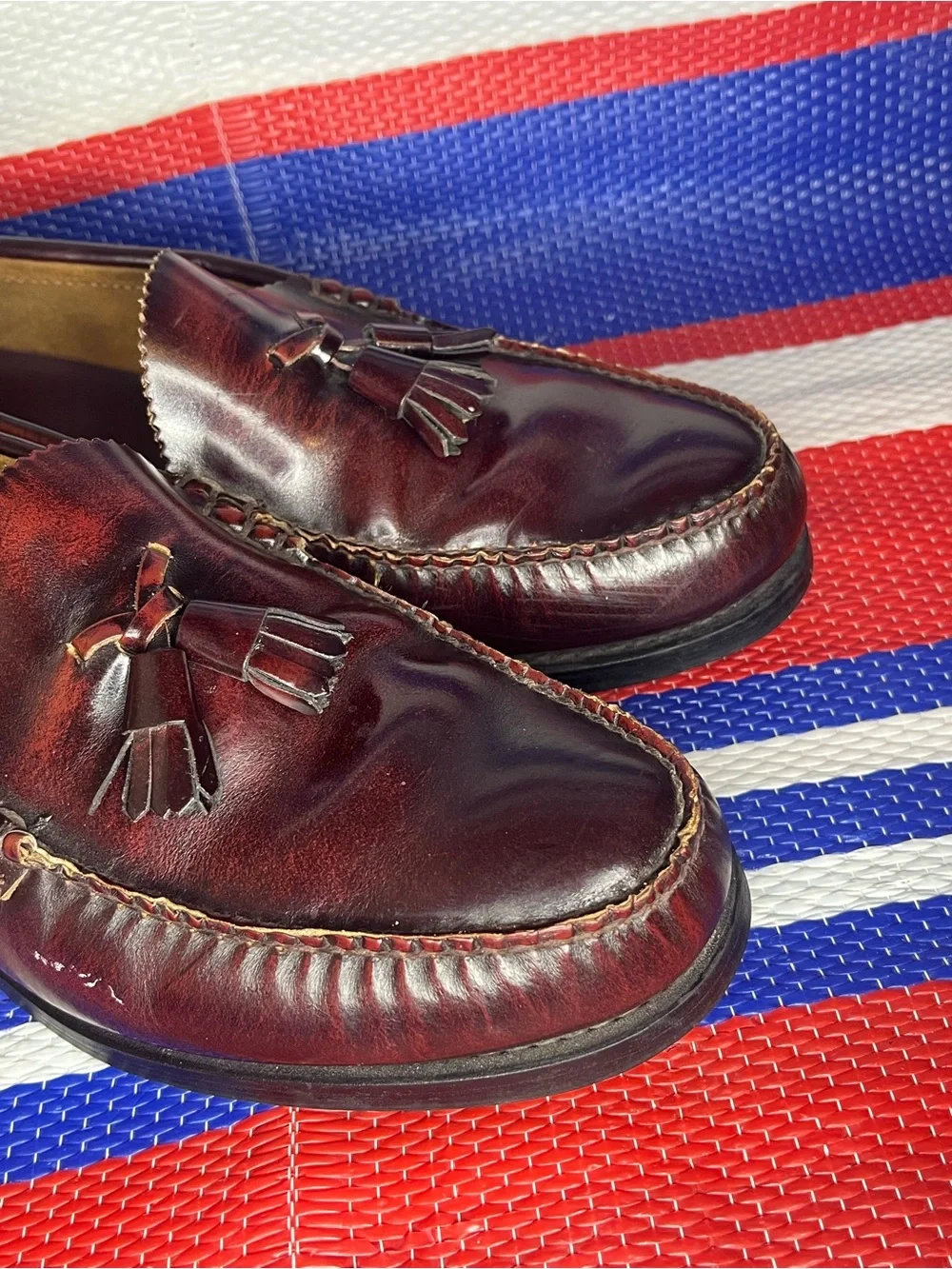 G. H. Bass Weejuns Jackie Tassel Kiltie Loafer Size 11 D Burgundy Dress Shoes - Picture 6 of 15